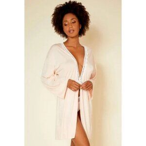 NWT Cosabella Lace Trim Flirty Sleep Robe in Rose Dawn/Moon Ivory MSRP$104